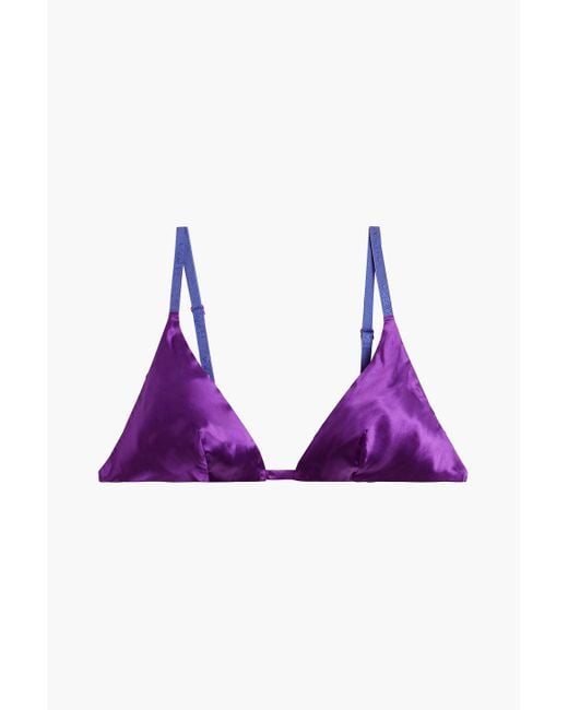 La Perla Purple Triangel-bh aus stretch-seidensatin