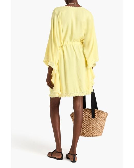 Melissa Odabash Yellow Isabelle Broderie Anglaise Kaftan