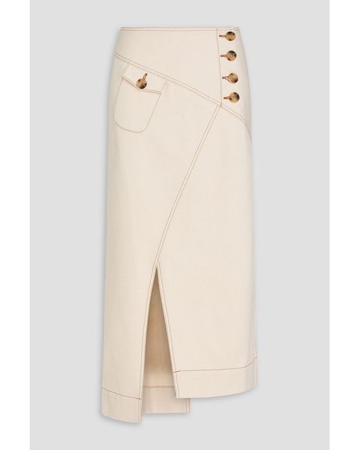 Rejina Pyo Natural Astrid Denim Midi Skirt