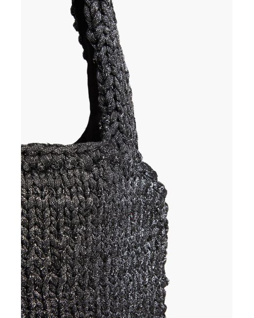 J.W. Anderson Black Metallic Knitted Bucket Bag