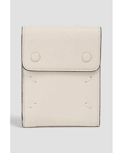 Maison Margiela Natural Four Stitches Pebbled-Leather Wallet for men
