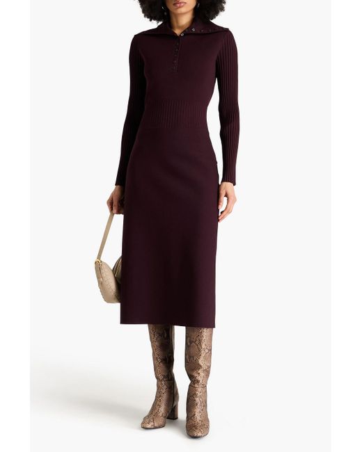 Tory Burch Purple Stretch-knit Midi Dress