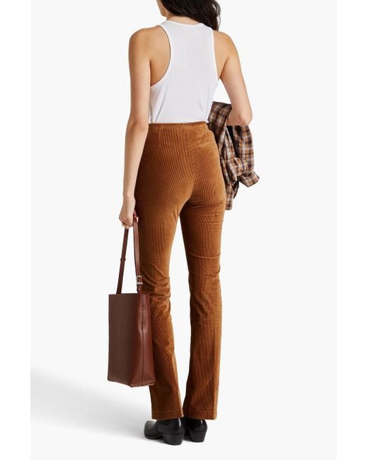 FRAME Brown Bootcut-hose aus cord aus einer baumwollmischung