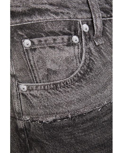 Rag & Bone Gray Miramar hose mit weitem bein aus baumwollfleece mit print und denim-effekt