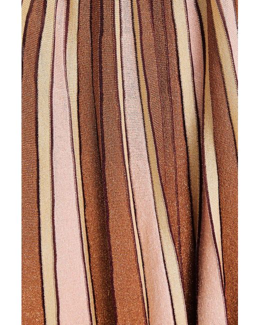 Zimmermann Orange Striped Metallic Knitted Top