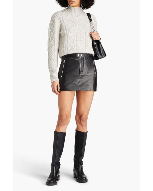 Rag & Bone Black Nora Leather Mini Skirt