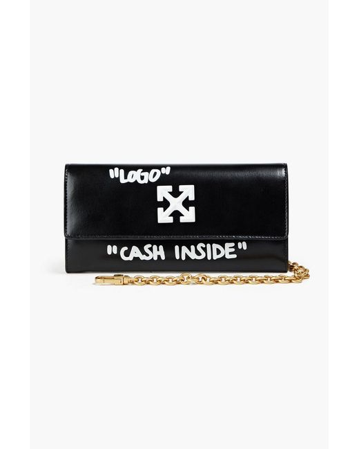 Off-White c/o Virgil Abloh Black Jitney Printed Leather Wallet