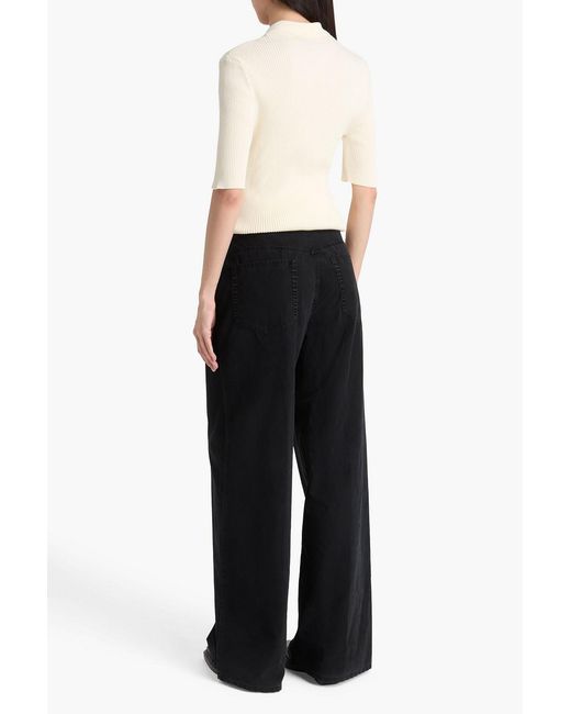Forte_forte Black Cotton Wide-leg Pants