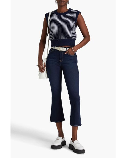 FRAME Blue Le Crop Mini Boot High-rise Bootcut Jeans