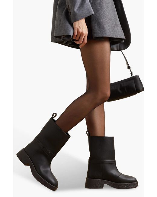 Stella McCartney Skyla Logo embellished Vegetarian Leather Ankle