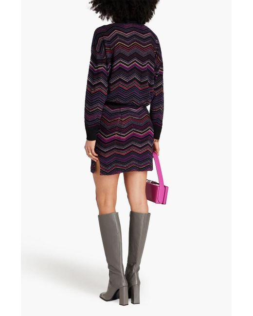 Missoni Purple Brushed Wool-blend Mini Skirt