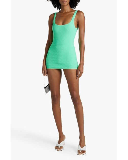 T By Alexander Wang Green Skirt-Effect Stretch-Jacquard Bikini Briefs