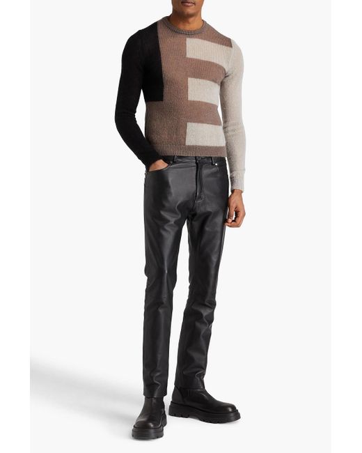 Rick Owens Brown Jacquard-knit Sweater for men