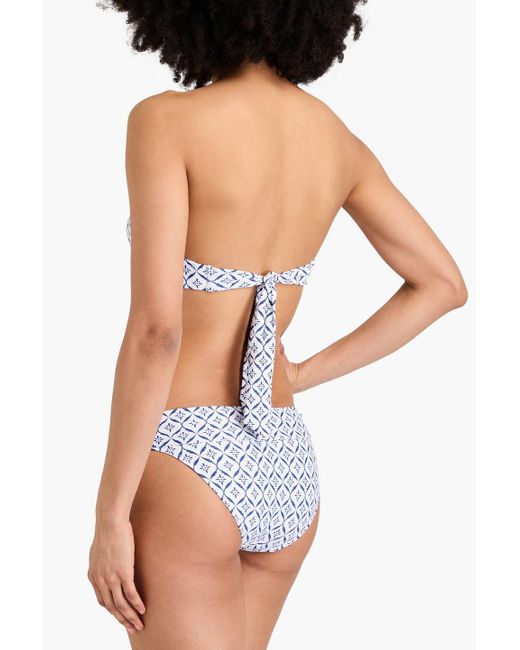 Heidi Klein Blue Capri Printed Underwired Bandeau Bikini Top