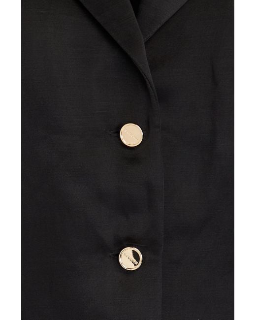 Sandro Black Hemdkleid aus shantung-seide in minilänge mit cut-outs