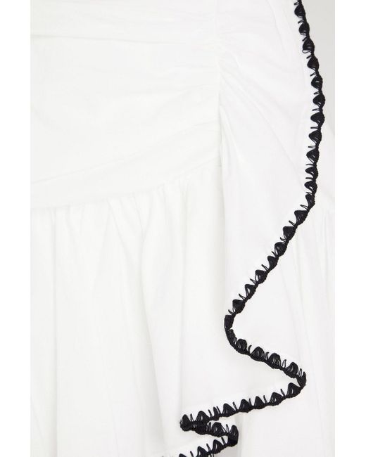 Claudie Pierlot Gray Ruffled Cotton-mousseline Mini Skirt