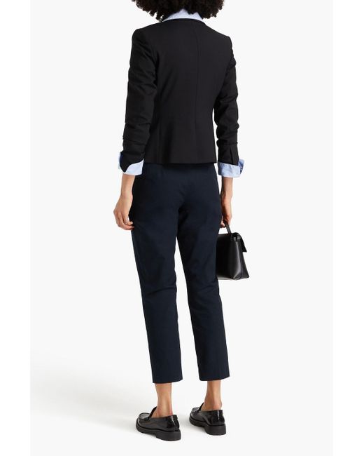 Dolce & Gabbana Blue Cropped Cotton-twill Tapered Pants