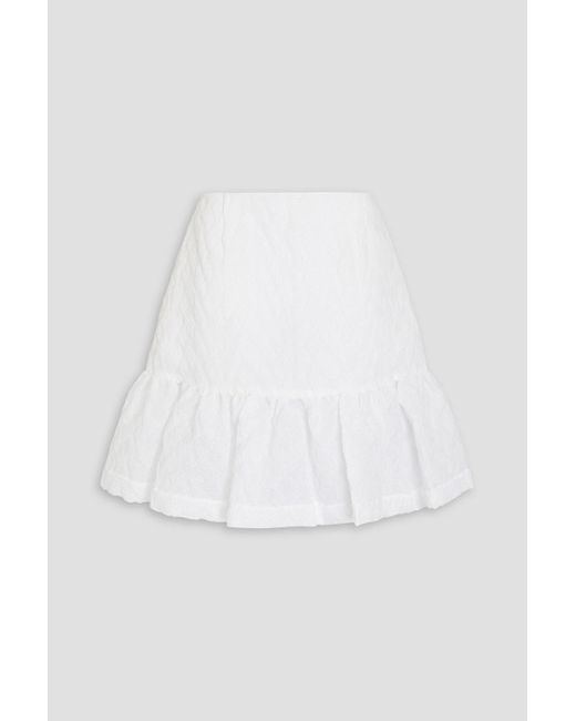 Simone Rocha White Ruffled Cloqué Mini Skirt