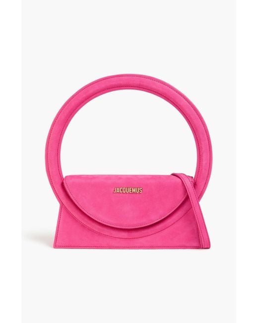 Jacquemus Pink Rond Suede Shoulder Bag