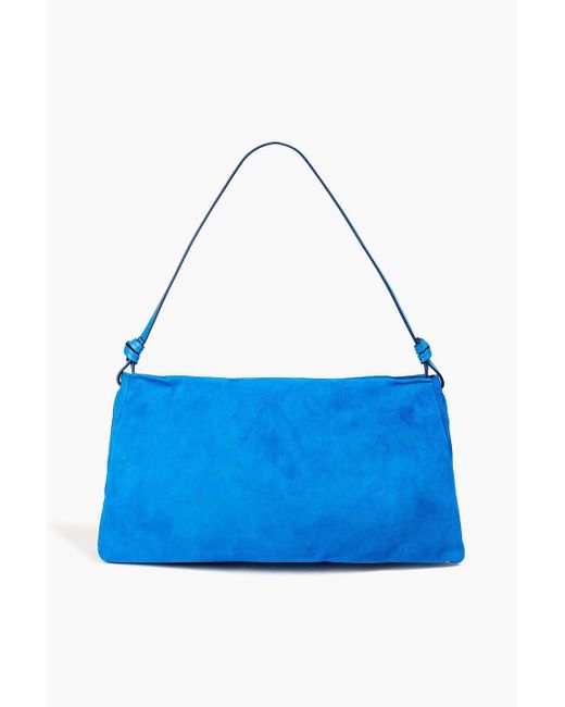 Staud Blue Vivi Suede Shoulder Bag