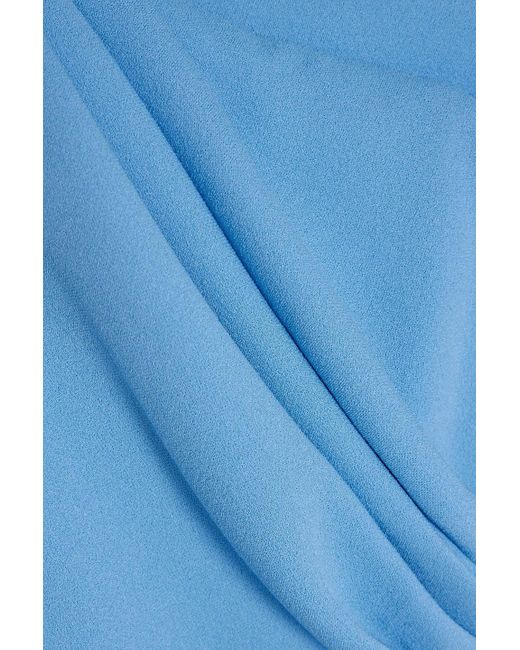Rhea Costa Blue Schulterfreies midikleid aus crêpe mit drapierung