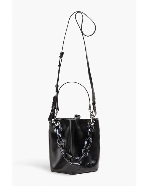 Ganni Black Leather Bucket Bag