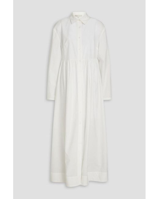 Onia White Tm And Cotton-blend Poplin Midi Shirt Dress