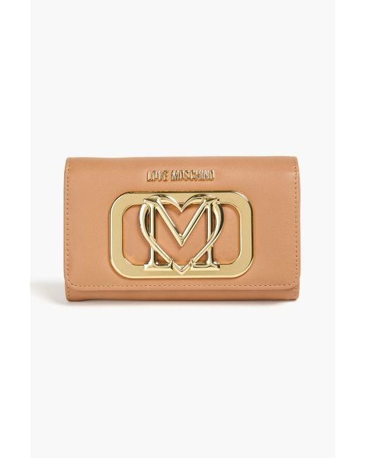 Love Moschino Natural Gold Rush Embellished Faux Leather Wallet