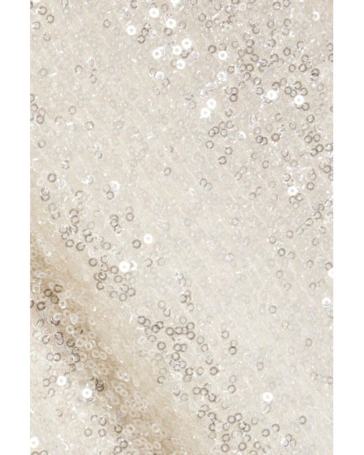 Stine Goya White Celsia Sequined Tulle Midi Dress