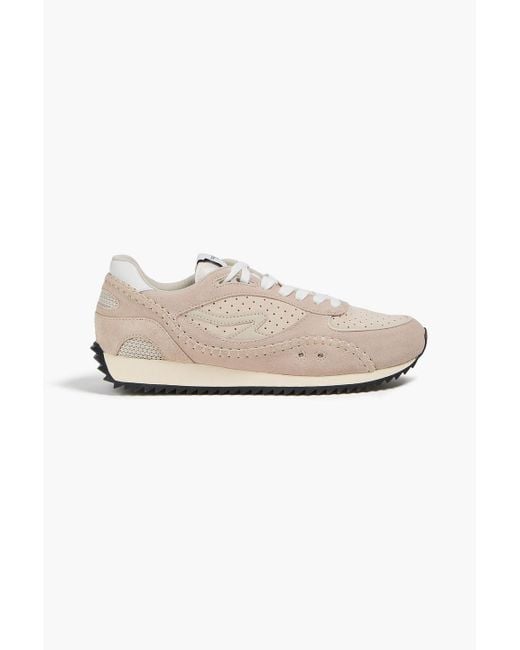 Rag & Bone White Drift Runner Suede Sneakers