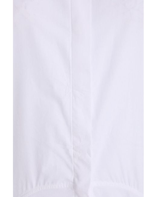 Victoria Beckham White Cotton-poplin Midi Shirt Dress