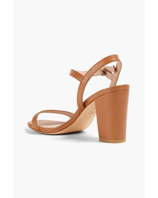Stuart Weitzman White Dancer 75 Leather Sandals