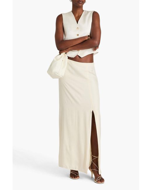 Rag & Bone White Ilana Silk-blend Twill Maxi Skirt