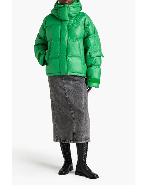 Holzweiler Green Quilted Shell Hooded Jacket