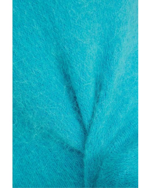 Ganni Blue Minikleid aus einer alpakamischung