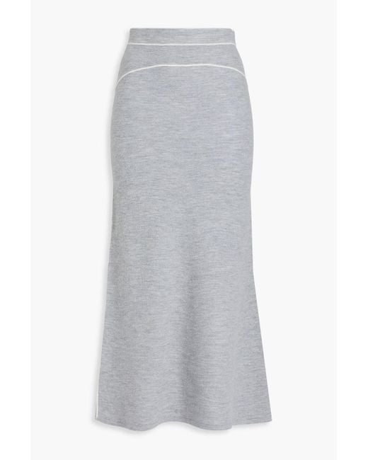 Sandro White Wool Maxi Skirt