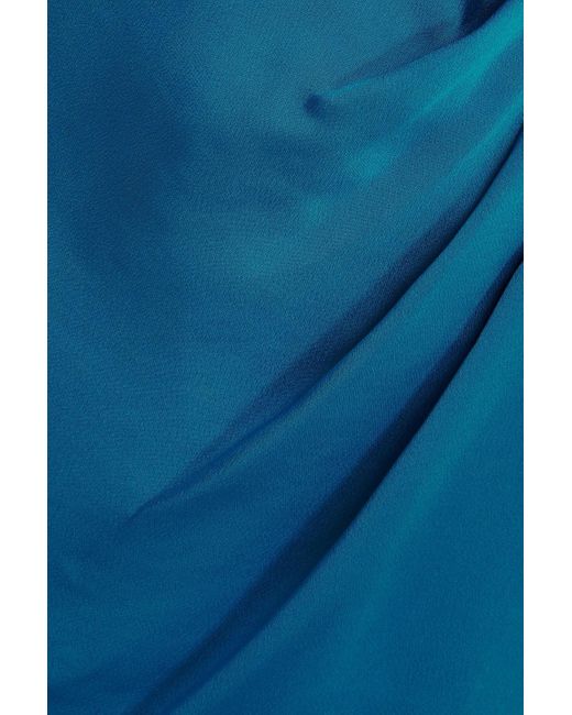 Jonathan Simkhai Blue Cameron One-shoulder Satin-crepe Mini Dress
