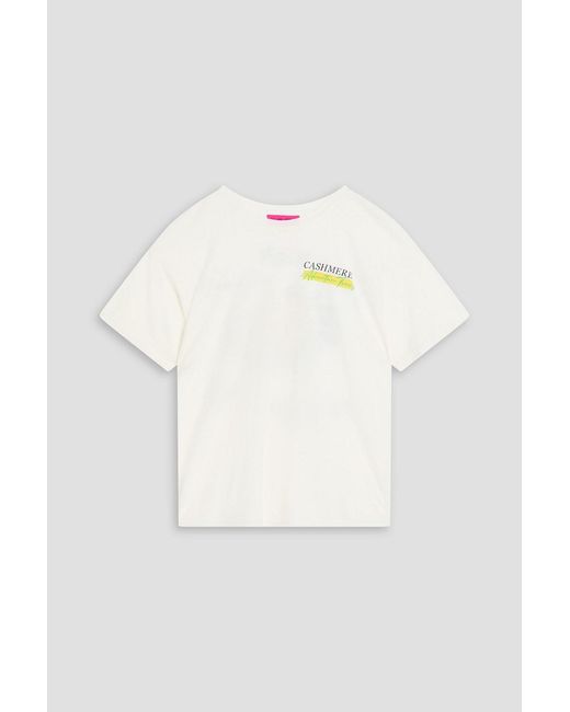The Elder Statesman White Adventure Hours Printed Cotton And Linen-blend Jersey T-shirt