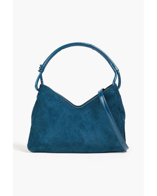 Staud Blue Valerie Suede Shoulder Bag