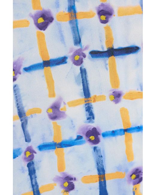 Marni Blue Printed Silk Shirt for men