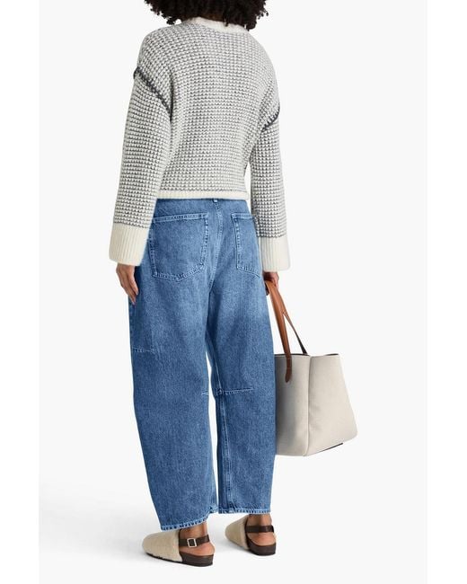 Rag & Bone Blue Charlie Ankle High-Rise Barrel-Leg Jeans