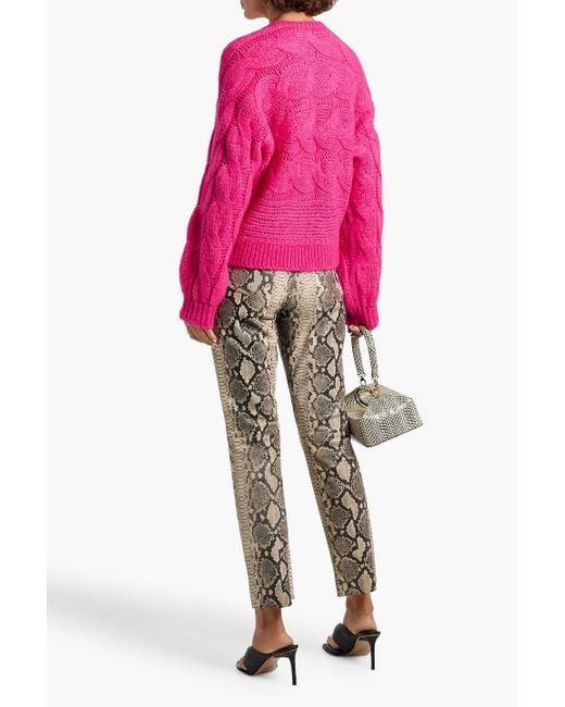 Farm Rio Pink Pullover mit zopfstrickmuster