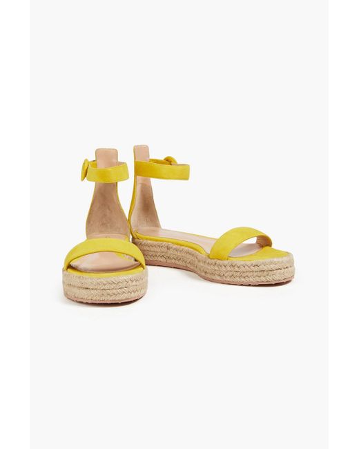 Gianvito Rossi Yellow Suede Sandals