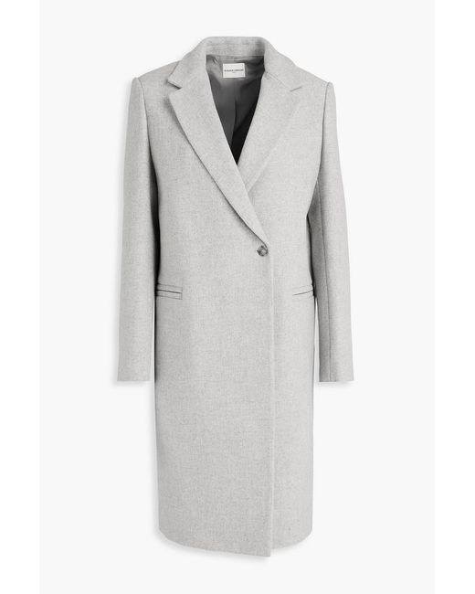 Claudie Pierlot Gray Wool-blend Tweed Coat