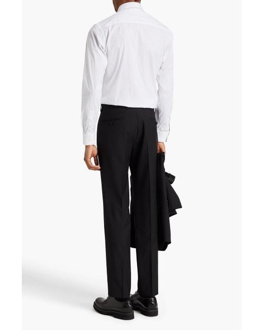 Sandro Black Wool And Mohair-blend Tuxedo Pants for men