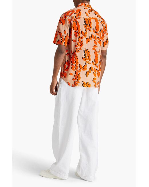 Jacquemus Orange Melo Printed Woven Shirt for men