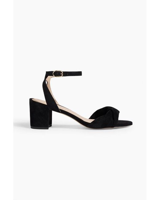 Stuart Weitzman Black Everly 50 Suede Sandals