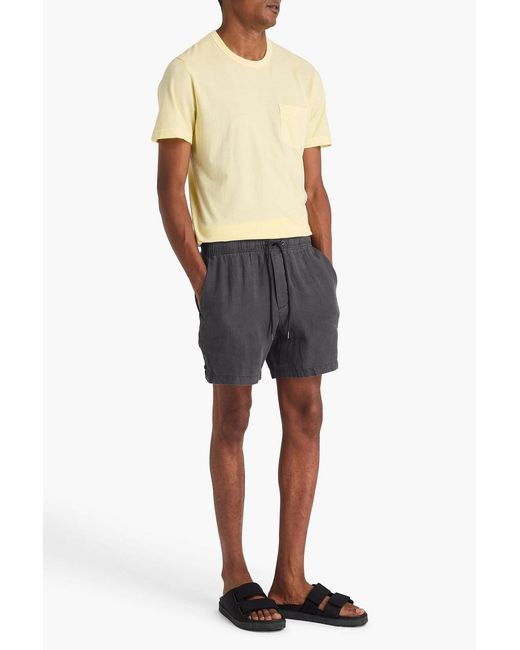James Perse Gray Linen Drawstring Shorts for men
