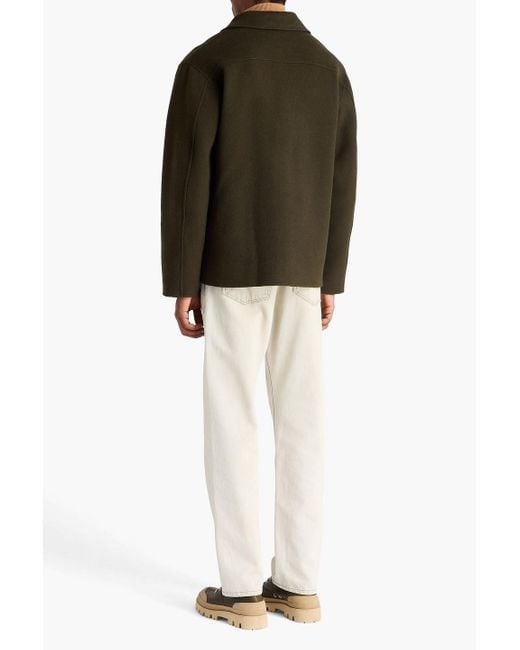 Sandro Green Wool-blend Felt Jacket for men