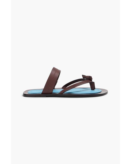 Farm Rio Blue Knotted Leather Sandals